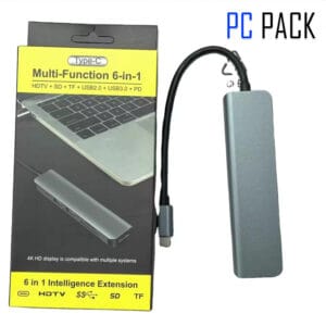 USB C HUB, Dongle Adaptateur USB C 6 en 1 avec Port USB 3.0, HDMI 4K, Port USB C/PD, Lecteur de Cartes SD/TF, Station d'accueil Compatible avec MacBook Pro/Air Laptop et Autres appareils de Type C