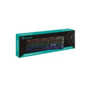 MILANG Clavier mécanique de jeu MK808, 104 touches, Querty, Blue-Switch