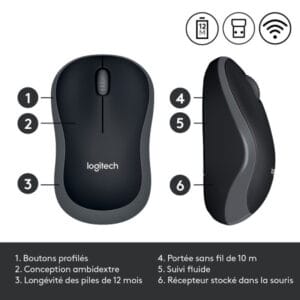Souris Logitech sans fil M185 Originale