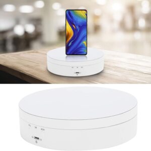 Blanc Mat-Présentoir rotatif à 3 vitesses, chargement USB, plateau tournant électrique automatique à 360°