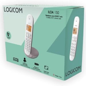TÉLÉPHONE SANS FIL DECT SOLO | NOIR | MAINS LIBRES LOGICOM ILOA 150