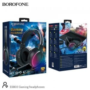 Casque de jeu BOROFONE ESB03 pleine taille avec microphone couleur : noir
